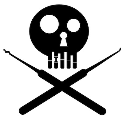 OzSecCon Logo showing skull and crossbones using lock picks