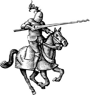 LockCon logo showing a knight in armour jousting on the back of a horse