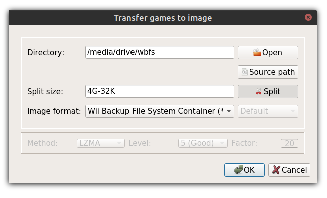 Wii Backup Fusion transfer image popup